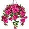 Fake Hanging Flowers with Basket – Artificial Bougainvillea Silk Plants, Hot Pink Faux Flowers for Outdoor Front Porch, Patio, Garden, and Balcony Décor